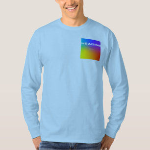 Rainbow gradient pocket design long sleeve T-Shirt