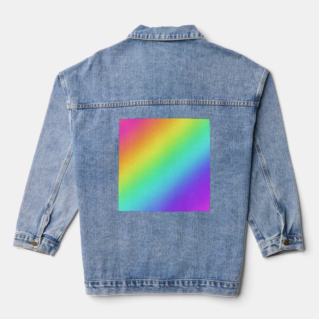 Rainbow Gradient Pride Woman's t-Shirt Denim Jacket (Back)