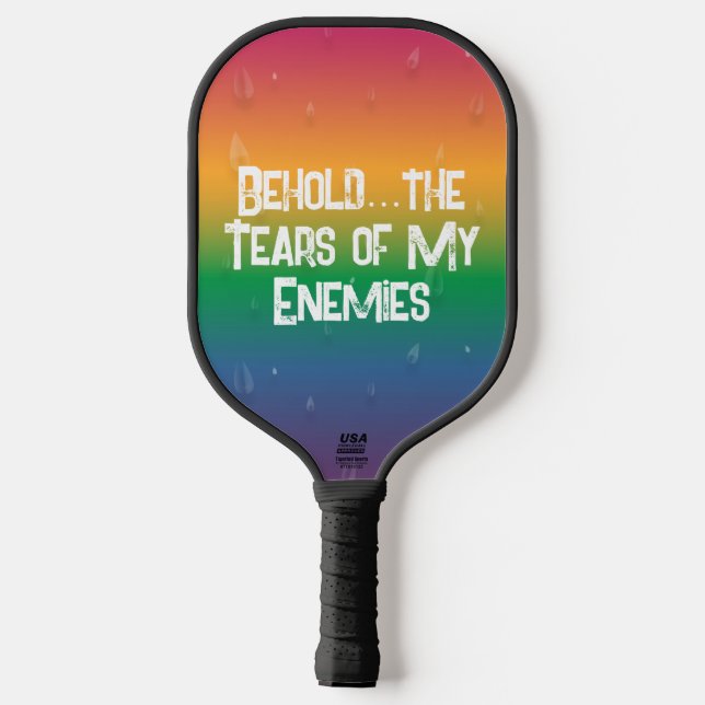 Rainbow Gradient Raindrops  Pickleball Paddle (Back)