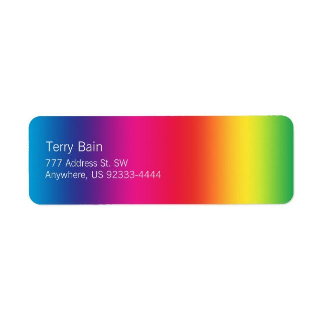 Rainbow Gradient Return Address Label (Front)
