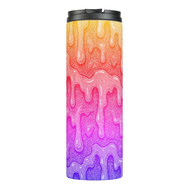 Rainbow Gradient Slime Drip Thermal Tumbler (Back)