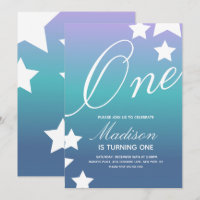 Rainbow Gradient Stars Any Age Colourful Invitatio