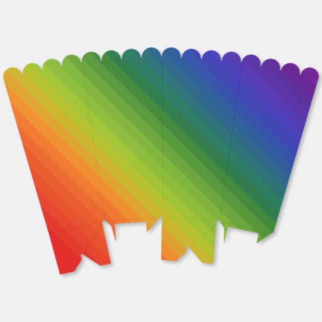 Rainbow Gradient Striped  Favour Box (Unfolded)