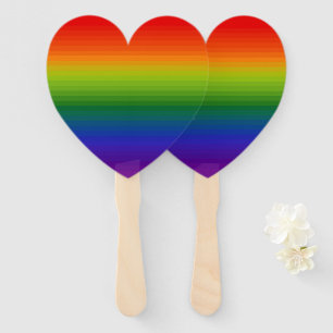 Rainbow Gradient Striped Hand Fan
