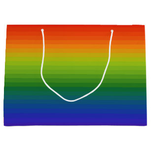 Rainbow Gradient Striped Large Gift Bag
