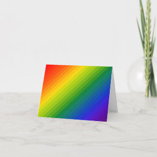 Rainbow Gradient Striped Thank You Card