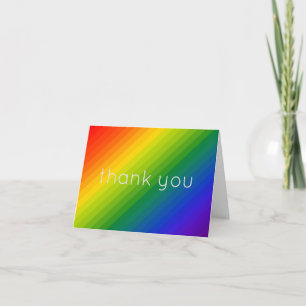 Rainbow Gradient Striped  Thank You Card