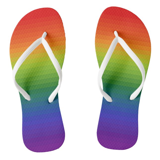 Rainbow Gradient Striped Thongs (Footbed)