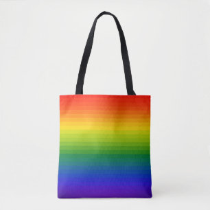 Rainbow Gradient Striped Tote Bag