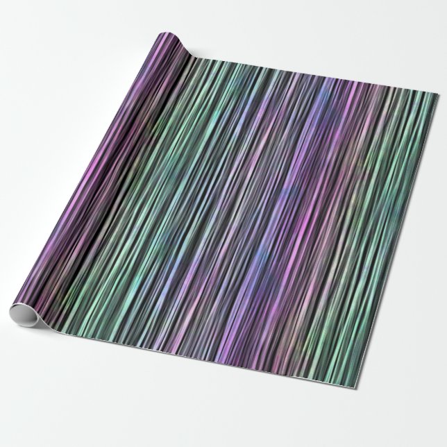 rainbow gradient stripes on black : wrapping paper (Unrolled)