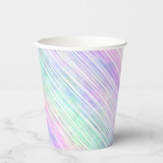 rainbow gradient stripes on white : paper cups (Front)