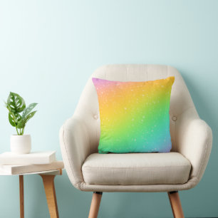 Rainbow Gradient With Stars Cushion