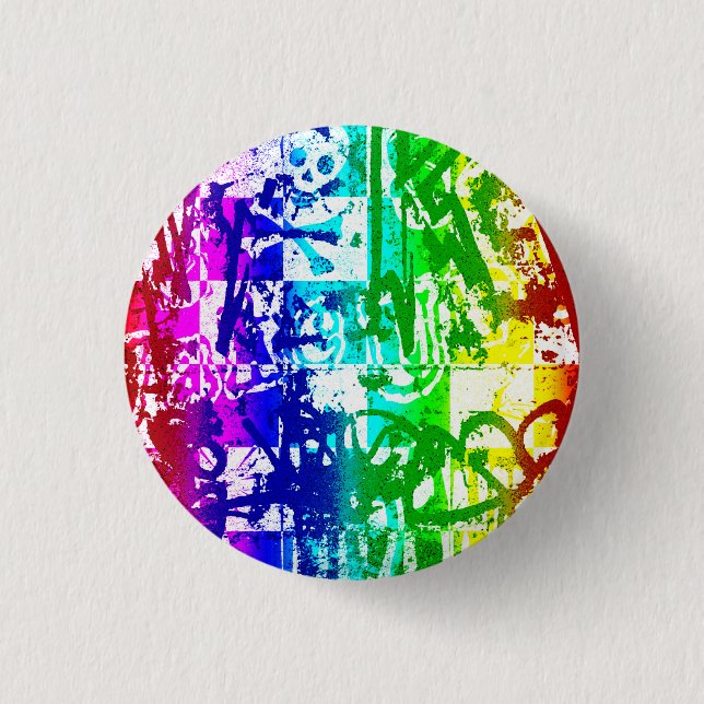 Rainbow Graffiti Button (Front)