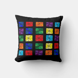Rainbow Granny  Squares Pillow