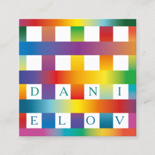 Rainbow Graphical PAttern Square Business Card