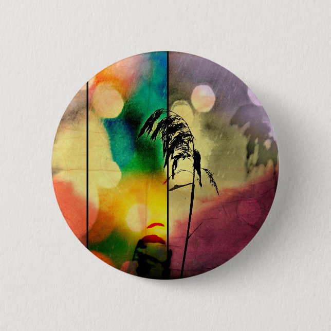 Rainbow Grass Drama 6 Cm Round Badge (Front)