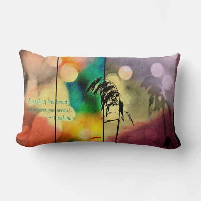 Rainbow Grass Drama  Lumbar Cushion (Front)