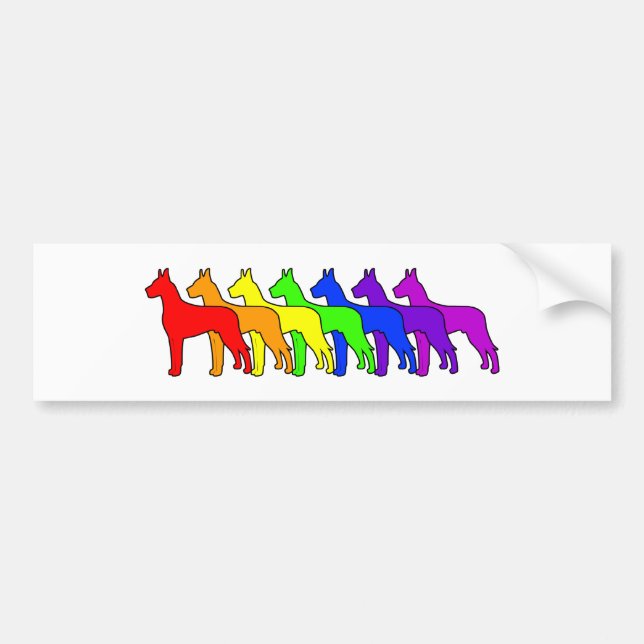 Rainbow Great Dane Bumper Sticker (Front)