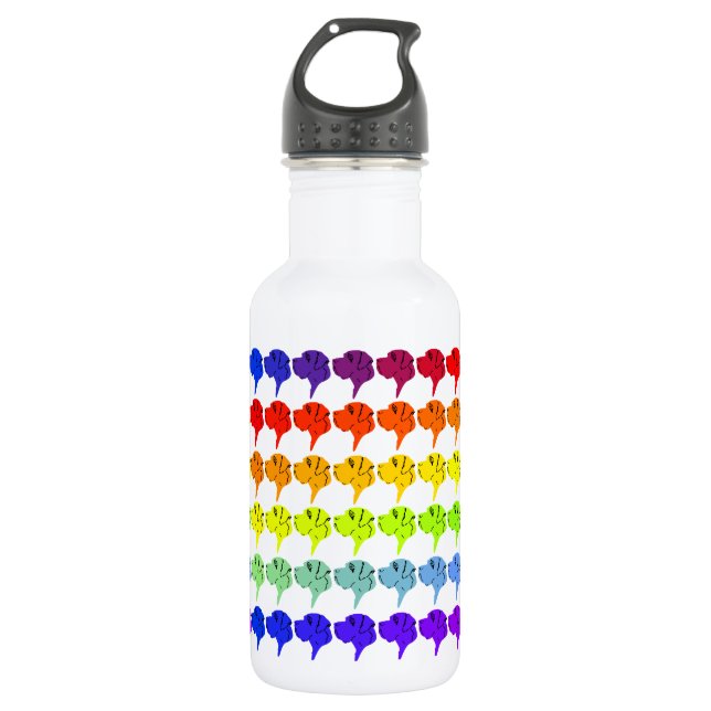 Rainbow Great Dane heads 532 Ml Water Bottle (Front)