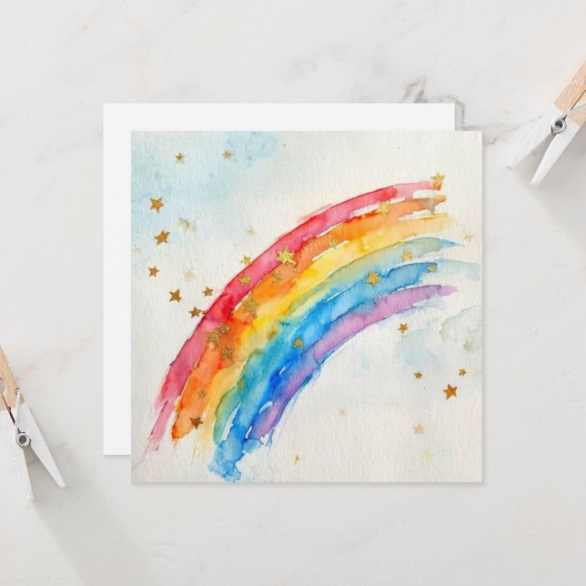 Rainbow Greeting Card. Card (Front/Back In Situ)
