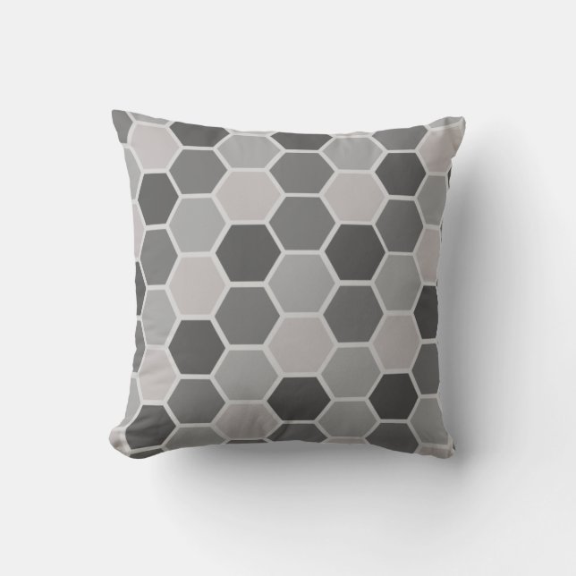 Rainbow Grey Hexagon Cushion (Front)