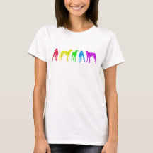 Rainbow greyhounds colourful silhouettes 