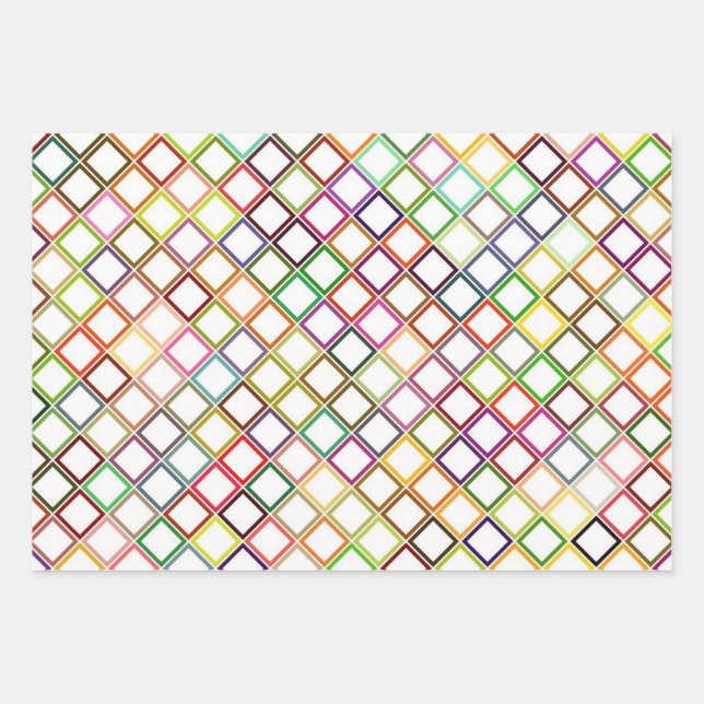 Rainbow Grid Wrapping Paper Sheet (Front)