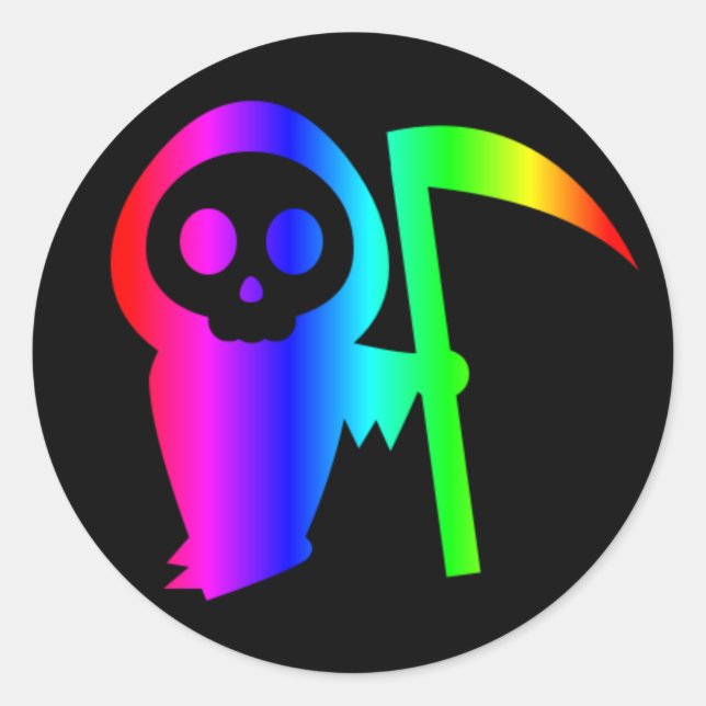 Rainbow Grim Reaper Three sticker (Front)