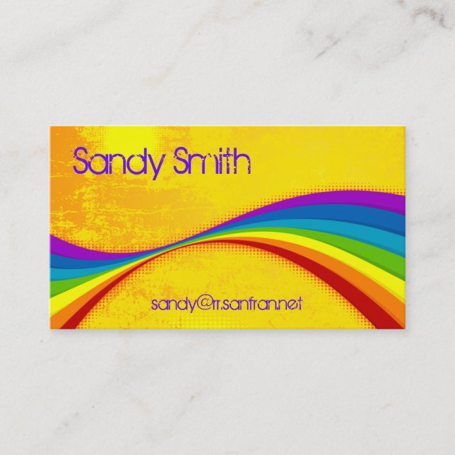 Rainbow Grunge Business Card (Front)