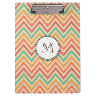 Rainbow Grunge Zigzag Chevron Stripes Clipboard