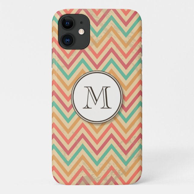 Rainbow Grunge Zigzag Chevrons Case-Mate iPhone Case (Back)