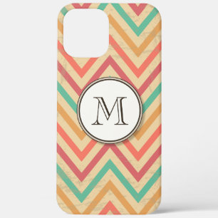 Rainbow Grunge Zigzag Chevrons iPhone 12 Pro Max Case