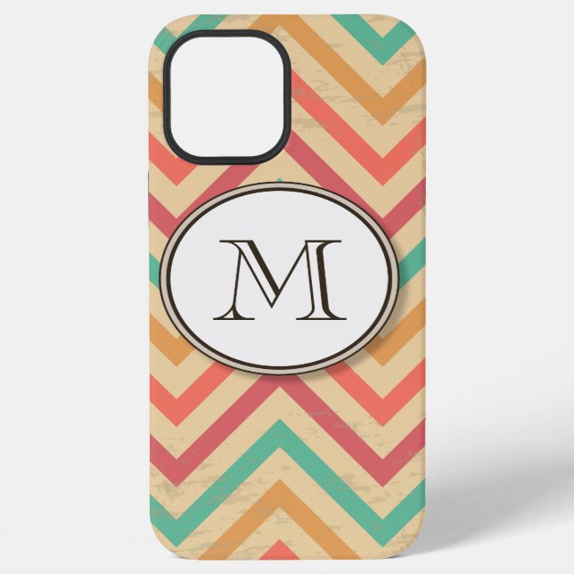 Rainbow Grunge Zigzag Chevrons iPhone Case (Back)