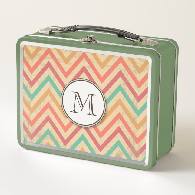 Rainbow Grunge Zigzag Chevrons Lunch Box (Front)