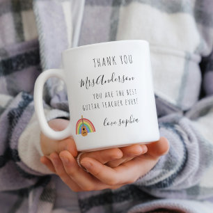Rainbow Guitar Music Teacher Appreciation Gift Coffee Mug