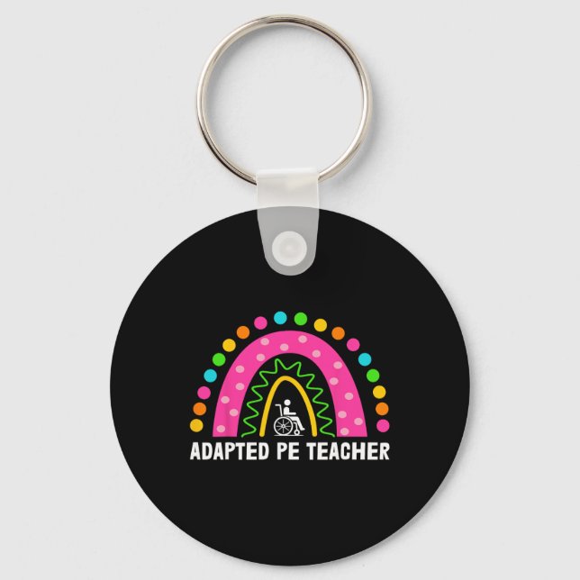 Rainbow Gym Physical Education Educator Adapted Pe Key Ring (Front)