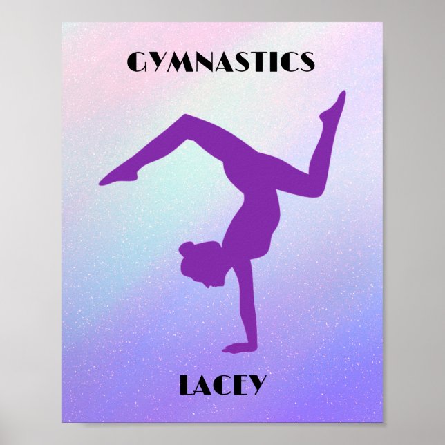 RAINBOW GYMNASTICS GYMNAST Personalised Poster (Front)