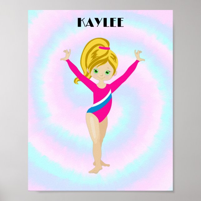 RAINBOW GYMNASTICS GYMNAST Personalised Poster (Front)