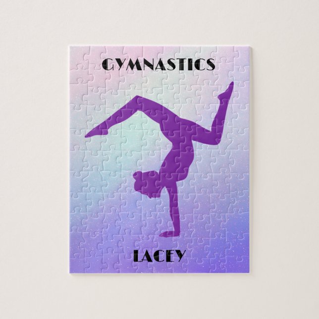 RAINBOW GYMNASTICS GYMNAST PUZZLE Personalised (Vertical)