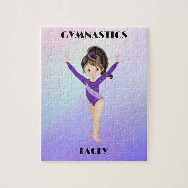RAINBOW GYMNASTICS GYMNAST PUZZLE Personalised (Vertical)