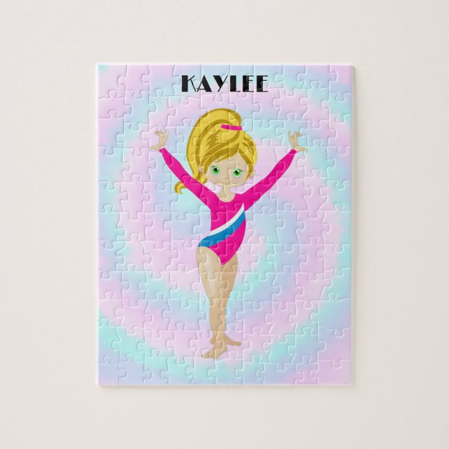 RAINBOW GYMNASTICS GYMNAST PUZZLE Personalised (Vertical)