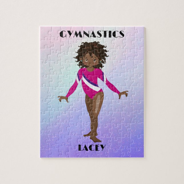 RAINBOW GYMNASTICS GYMNAST PUZZLE Personalised (Vertical)