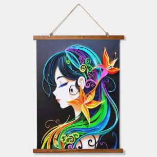 Rainbow Hair Dream Hanging Tapestry