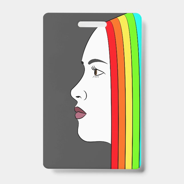 Rainbow Hair ID Badge (Front)