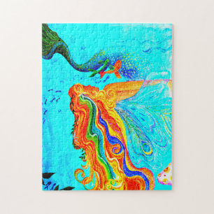 rainbow hair mermaid puzzle