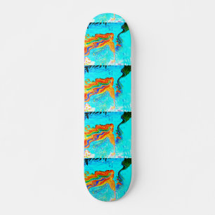rainbow hair mermaids skateboard