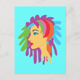 Rainbow Hair Postcard