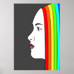 Rainbow Hair Poster<br><div class="desc">Illustration of a beautiful woman with colourful hair</div>