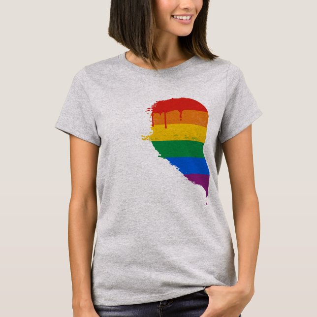 RAINBOW HALF HEART LEFT -.png T-Shirt (Front)