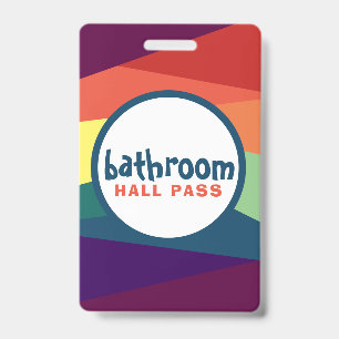 Rainbow Hall Passes for School Teachers ID Badge